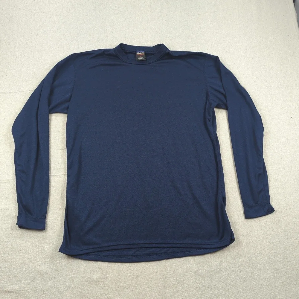 Patagonia Shirt Mens Large Blue Capilene‎ Baselayer Outdoor Hiking Made USA